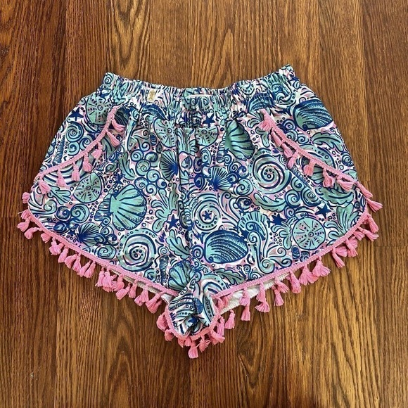 Simply Southern Shorts Womens S/M Seashell Print Tasseled Trim Brief Liner Beach - Picture 1 of 9
